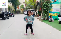Nhảy bật tách, khép chân 7 bước